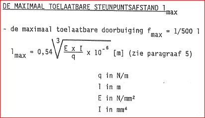 Plaatje Formule max steunpuntsafstand